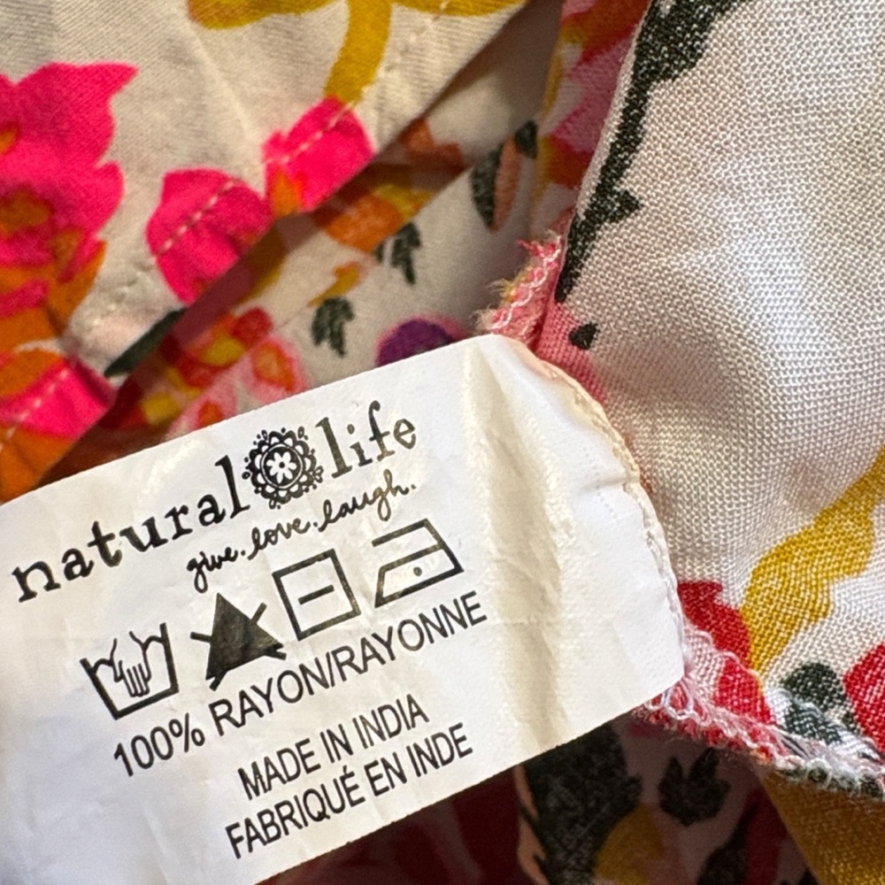 NATURAL LIFE Katie Floral Maxi Dress Size XS/S White Pink Sleeveless Boho Summer - Picture 11 of 11
